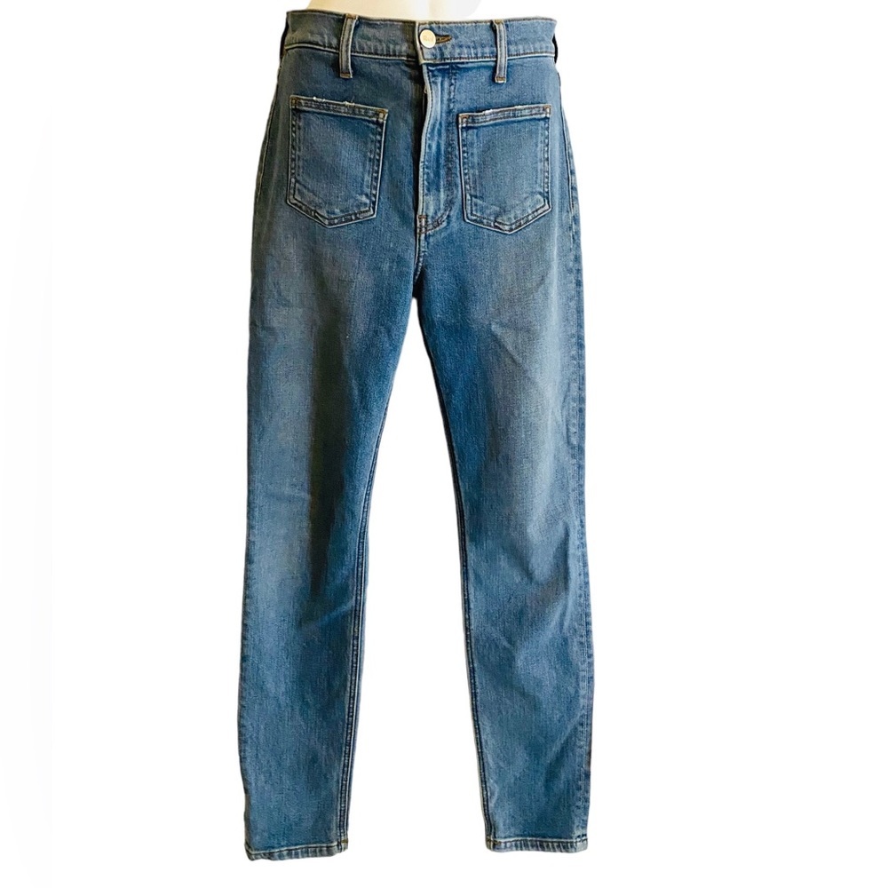 Reformation High Skinny Crop  Patch Pocket Stretch Jeans